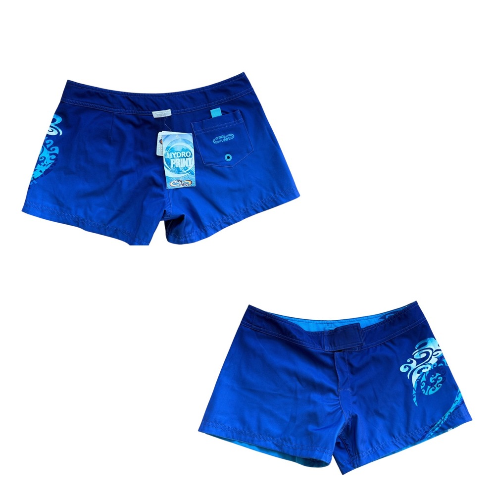 Crazy Shirts Hydro Print Board Shorts Blue Tribal Women Size 4 NWT - Picture 2 of 10